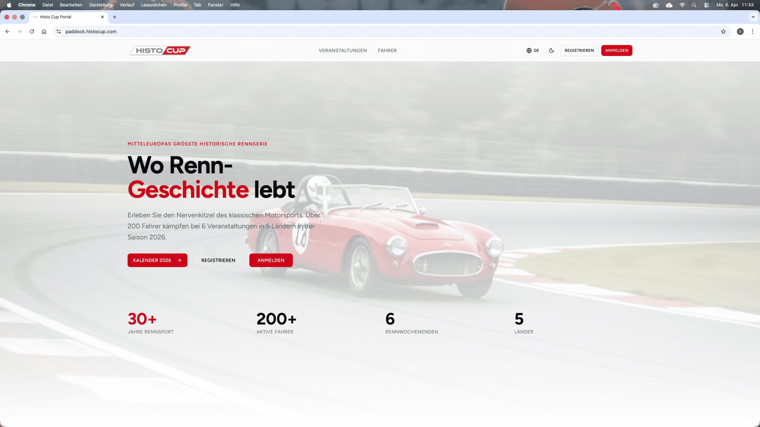 Neues Fahrerportal online – Das Histo Cup PADDOCK